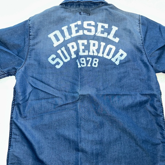 Boys Diesel Chambray Button Down (Lg - 14/16) - Picture 6 of 6